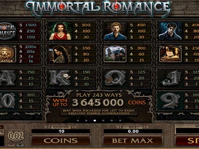 Видеослот Immortal Romance — Microgaming